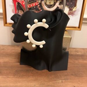 Plunder White Statement Hoop Earrings